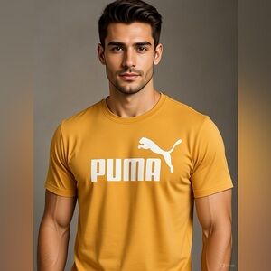 Puma Bold Orange Tee with White Logo